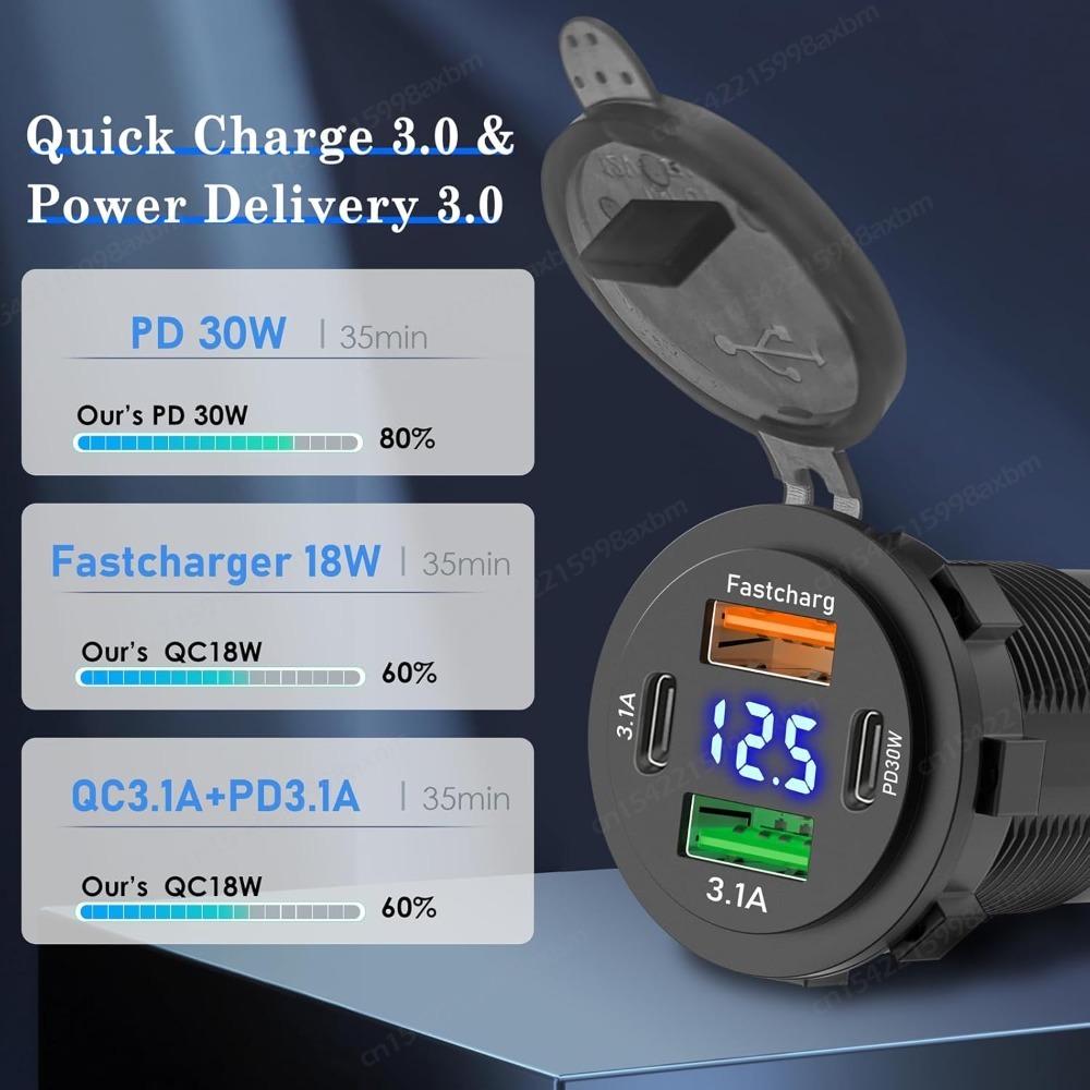 Tomada USB-C 12V QC3.0 PD Tipo - Car Accessories Qc avaliação e preço